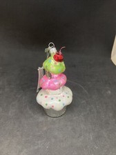 Kurt Adler Noble Gems Stacked Cupcake Christmas Ornament NWT