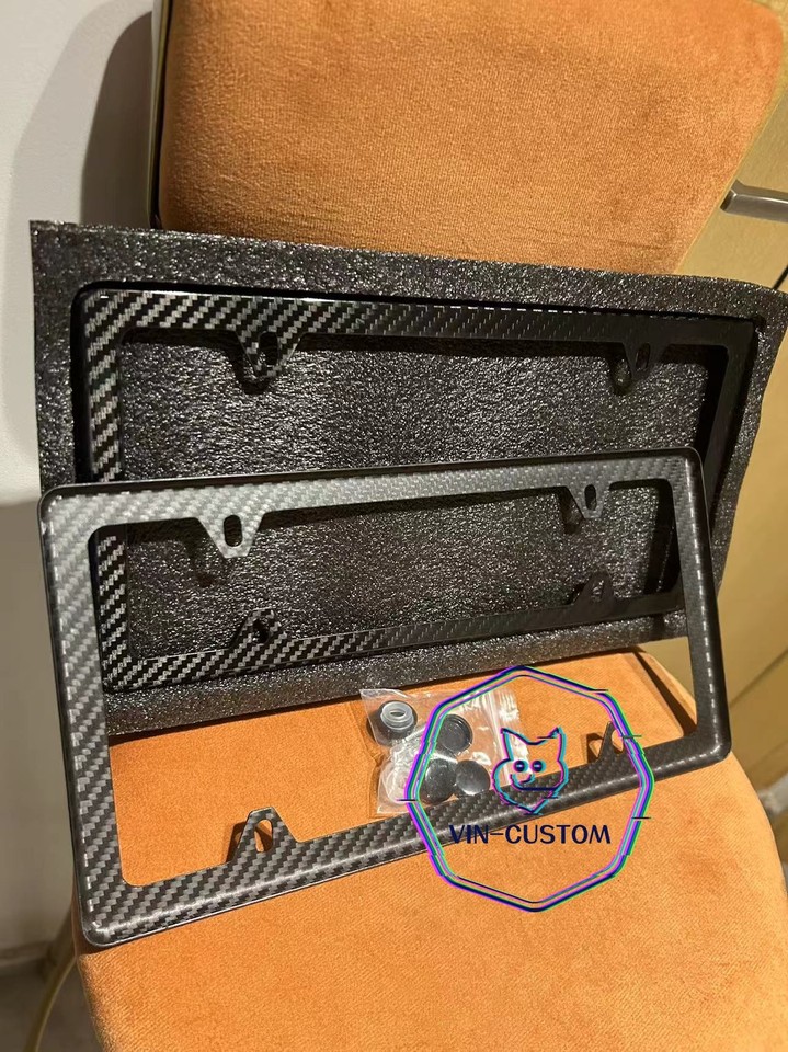 Cornice Per Targa In Fibra Di Carbonio 3D – Sottile E Leggera Con Copri-viti | Design Anti-graffio E Antiruggine Per Auto, Ferrari, BMW O Camion | Accessorio Di Lusso - 2
