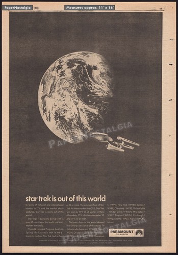 STAR TREK - Original 1969 Trade AD / poster _ Paramount TV _ TOS _ Nimoy Shatner