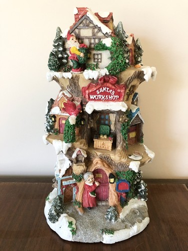 Santa's Workshop Tree House By Jaimy Treehouse Elf Statue Christmas ...