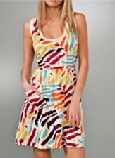 Woman MARC BY MARC JACOBS Cream Purple Blue Multi Wild Side Sleeveless Dress XS