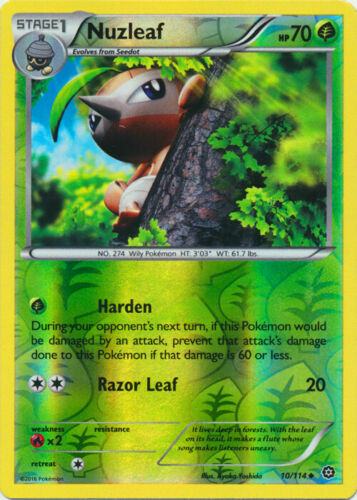 nuzleaf pokemon card Pokemon - Nuzleaf - 10/114 - REVERSE HOLO - STEAM SIEGE - NM/M -NEW