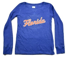J. America Womens Florida Gators Blue Long Sleeve Thermal Shirt New M, L