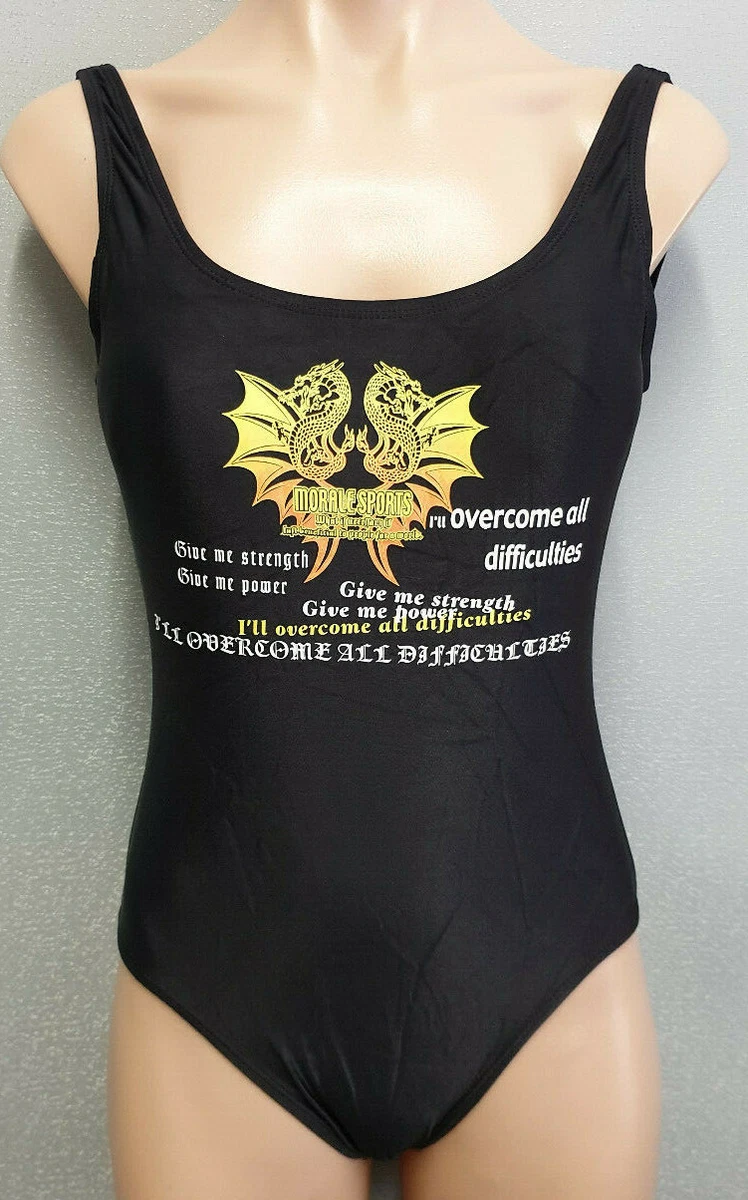 BNWO Ladies Sz XL 14 Smart Black Print Padded Cup Bather One Piece UPF50+ |  eBay