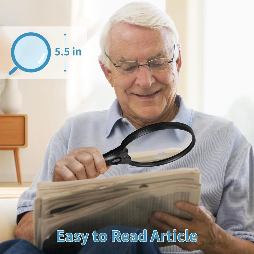 Large Magnifying Glass with Light 10X 20X 45X Illuminated Handheld Magnifier - Image 4 of 4