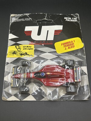 1995 UT MODELS FORMULA 1 FERRARI JEAN ALESI PULLBACK 1:43 RARE CARDED RACING CAR