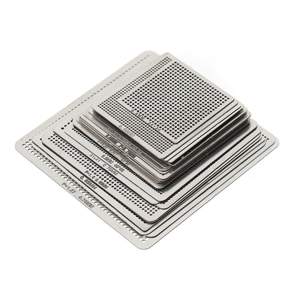 Kit De 27 Stencils BGA Pour Reballing – Modèle Universel En Acier – Directement Chauffable