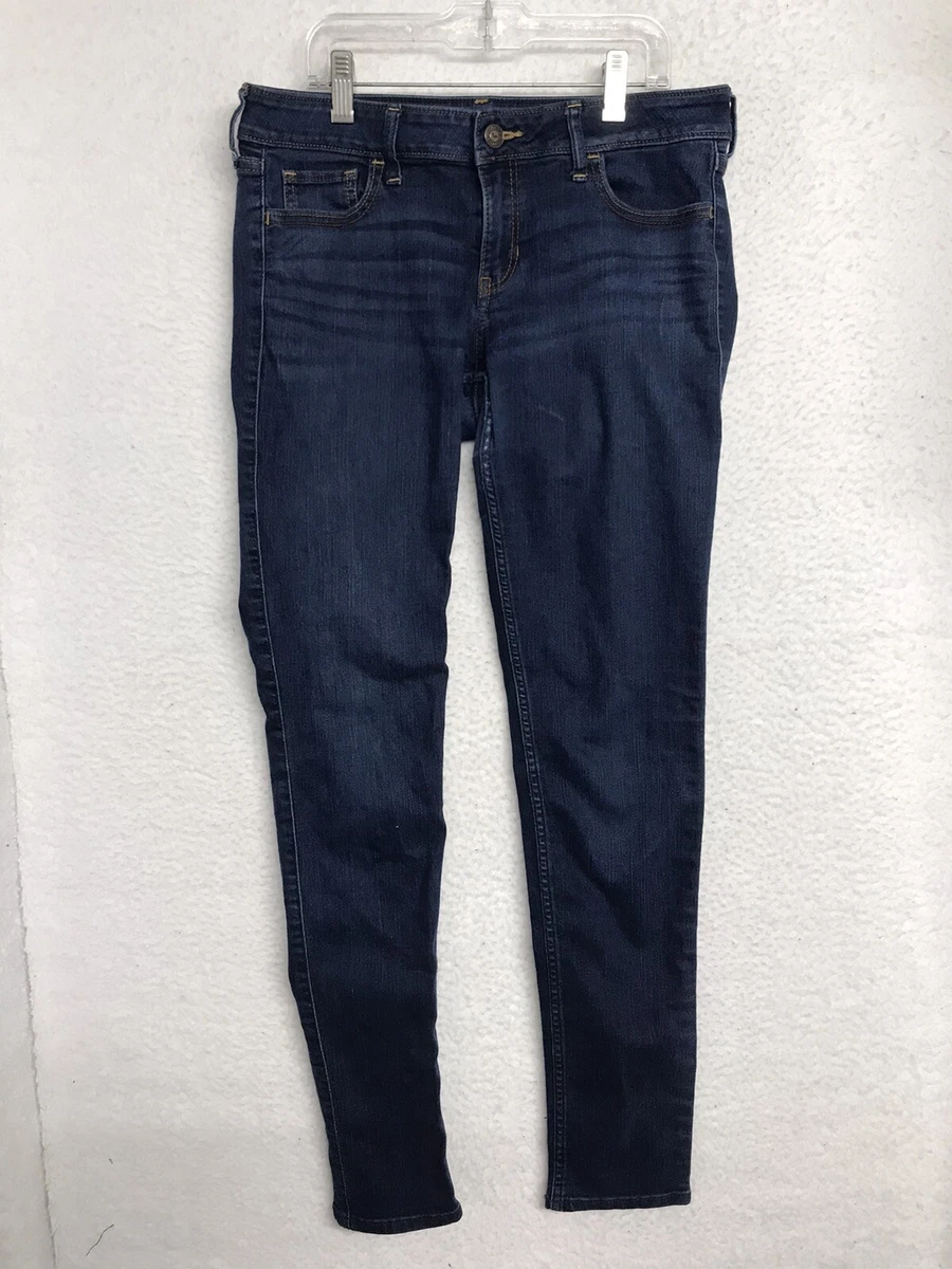 Hollister Jeans Womens 7R 7 Regular 28x31 Blue Skinny Dark Wash