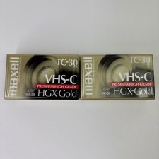 Maxell VHS-C Camcorder Video Tapes TC-30 HGX-Gold Premium Grade Sealed Lot Of 2