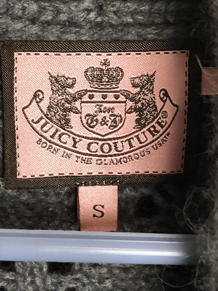 Juicy Couture Womens Long Sleeve Button Down Cardigan Sweater Gray Small - Image 2 of 4