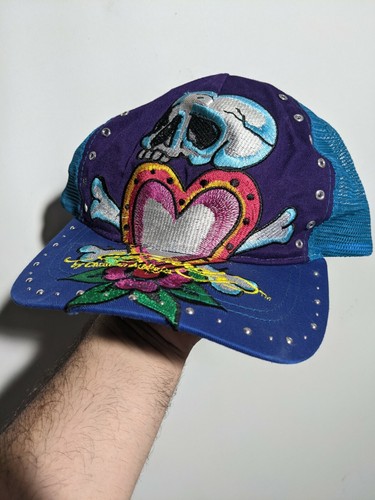 ED HARDY Skull Heart Trucker Hat Mesh 