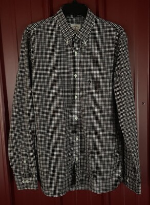 Brooks Brothers Shirt Plaid Check Red Fleece Button Down Cotton Mens Large