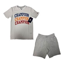 Champion Boy s Grey White T-Shirt Short Set S02