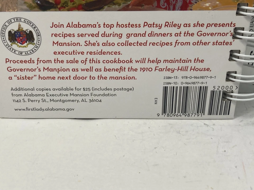 When the Dinner Bell Rings Governor's Mansion AL First Lady Patsy Riley Cookbook - Image 4 of 4