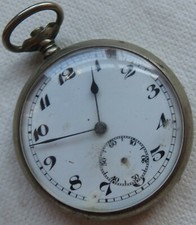 Pocket Watch open face silver case balance Ok. 47 mm. in diameter