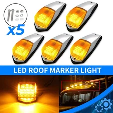 5x Cab Top Roof Marker Lights For Peterbilt Kenworth Freightliner 31 LED Amber