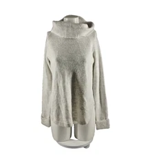 NWT STYLE&CO Raglan Fuzzy Cowl Neck Sweater Petite MEDIUM White Pullover