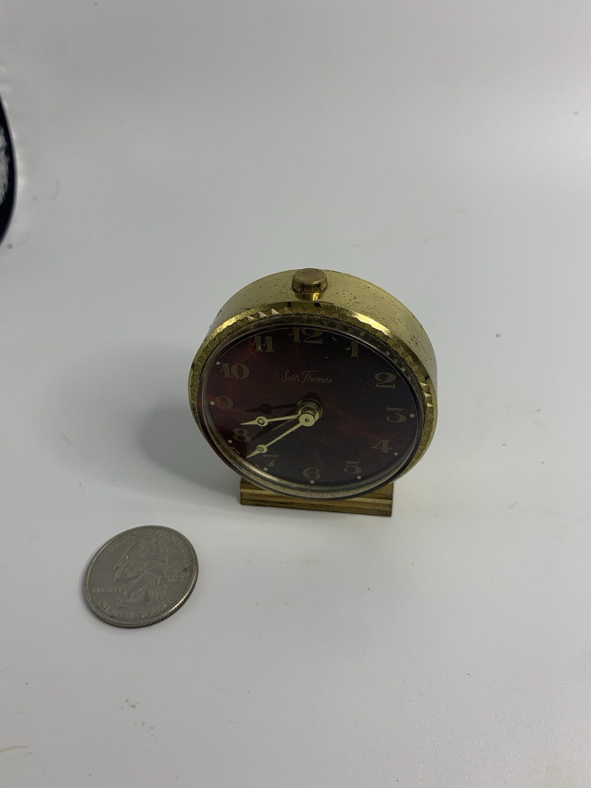 Vintage Seth Thomas Small Mini travel wind up alarm clock