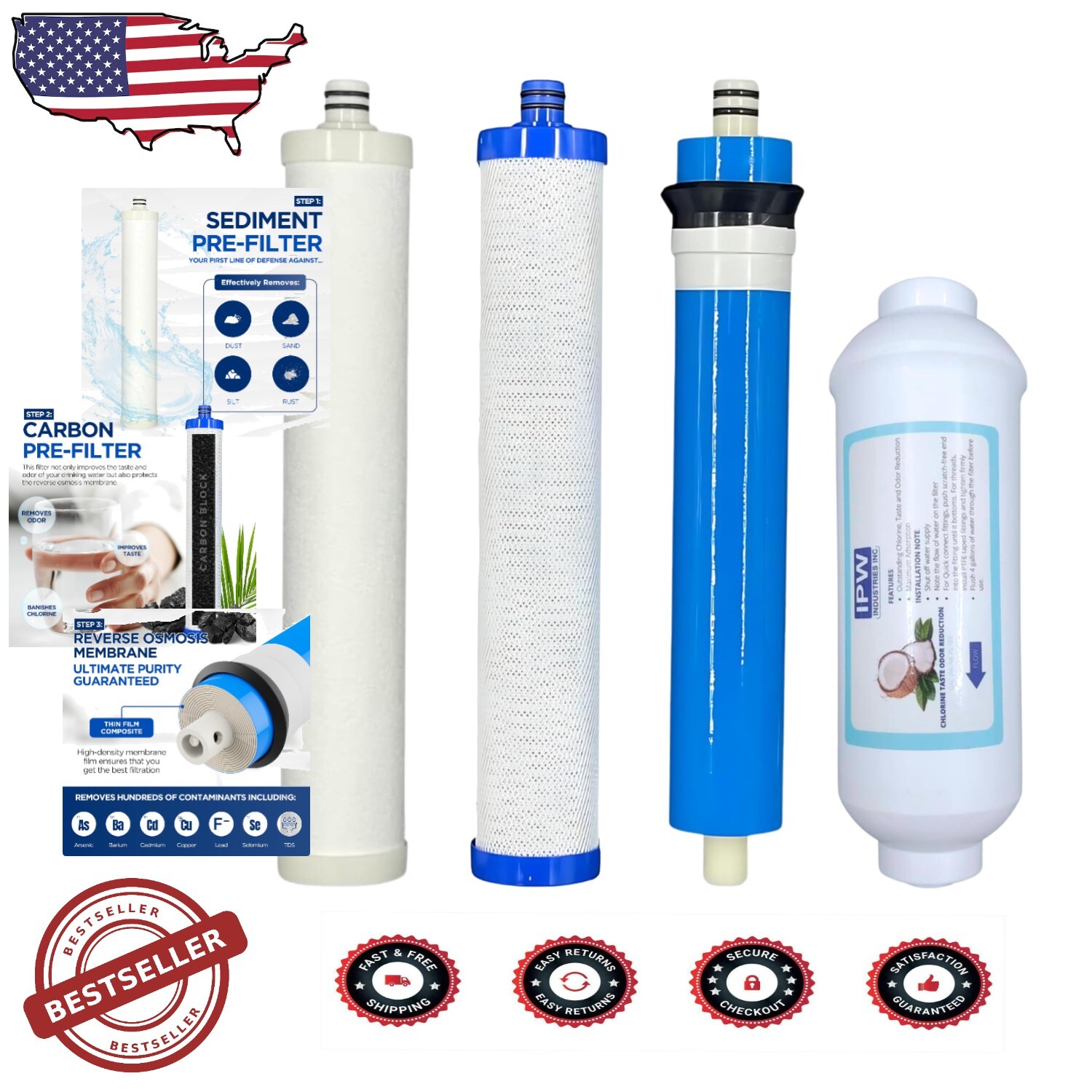 Culligan AquaCleer AC-30 High-Flow Replacement Cartridge & Membrane 4 Set