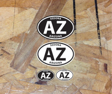 Sedona AZ Arizona Black White Oval sticker decal Bumper Window - 4 for 1
