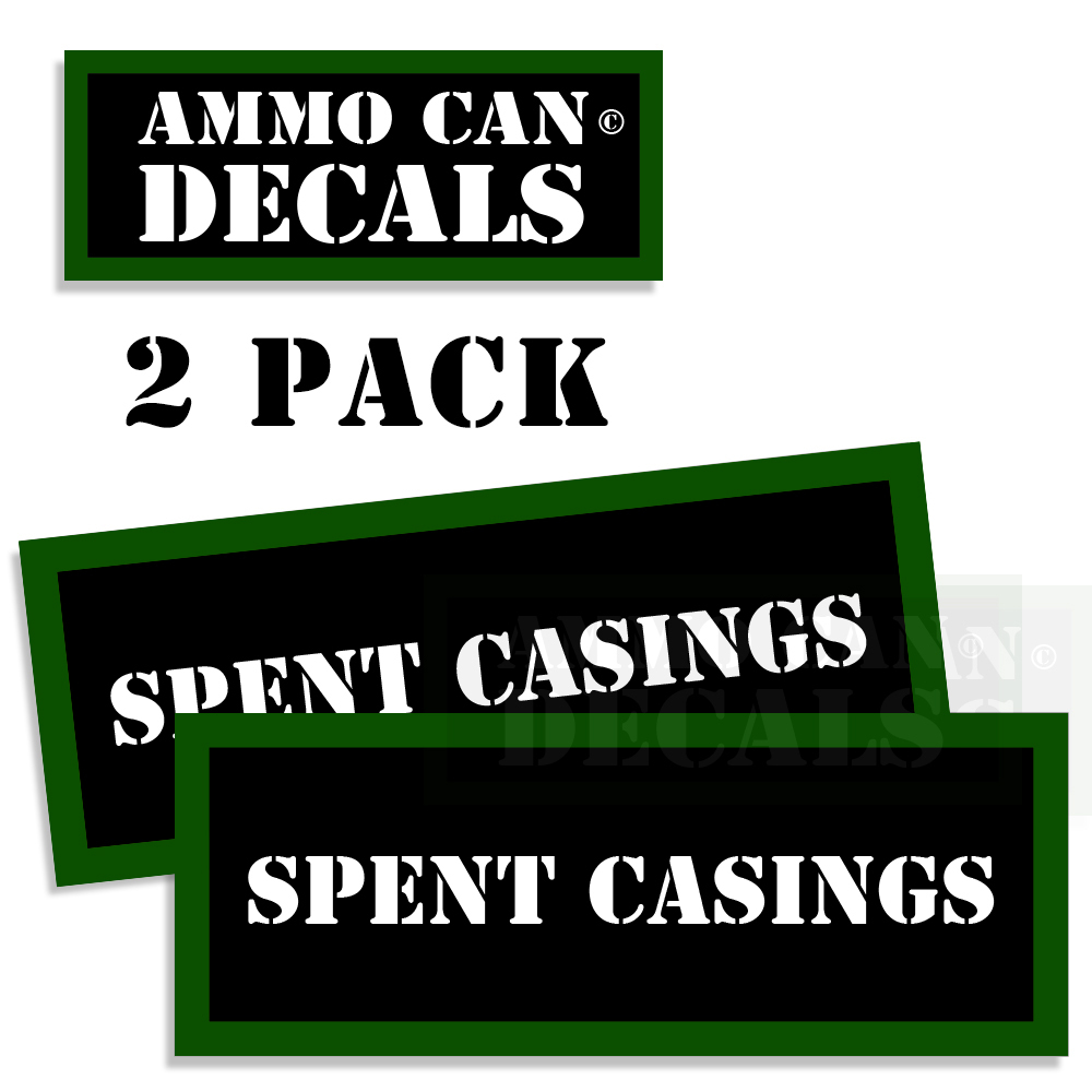 Ammo Can 2 Labels SPENT CASINGS Ammunition Case 3
