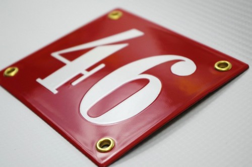 Porcelain address plaque 6x6″ customisable handcrafted enamel house number sign - Picture 7 of 10