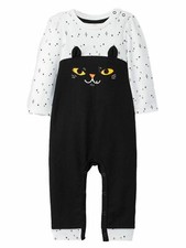 Baby Cat  Jack Black Cat Halloween Costume 1 Piece Jumpsuit w/ Tutu 0-3 Months