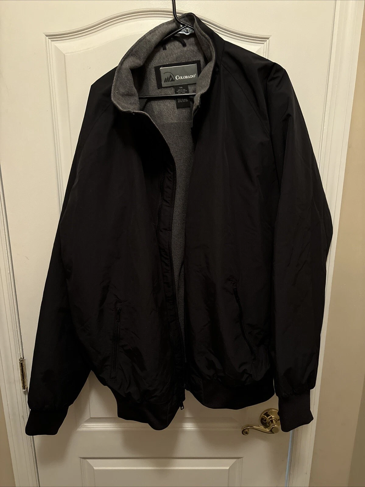 MENS COLORADO FLEECE LINING BLACK JACKET SIZE 2XL Medium Weight