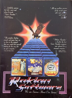 1983 Roklan Software PRINT AD Computer Games Wizard Wor Deluxe Invaders VTG 80s