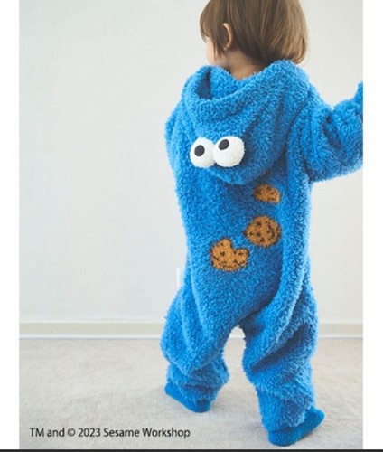 GELATO PIQUE × SESAME STREET Cookie Monster Baby Rompers Size 70 Brand New Blue - Picture 3 of 24