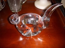 Abstract Cat Donut Shaped Figurine Lead Crystal 6 inches tall