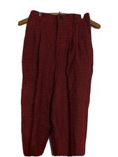 Ladies Vintage 80s Red Black HOUNDSTOOTH Checked PANTS Fits XS To Sm