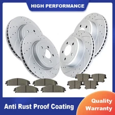 Front Rear Slotted Rotors Brake Pads for Charger Challenger Magnum Chrysler 300