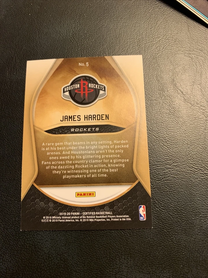 Cb41c ￼￼ #5 James Harden 2019/20 Panini certified gold team Houston rockets￼ - Image 2 of 2