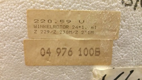 HERMLE Angle Winkelrotor 220.59 V01- 24 x 1.5mL 04-976-100B NEW - Picture 6 of 9