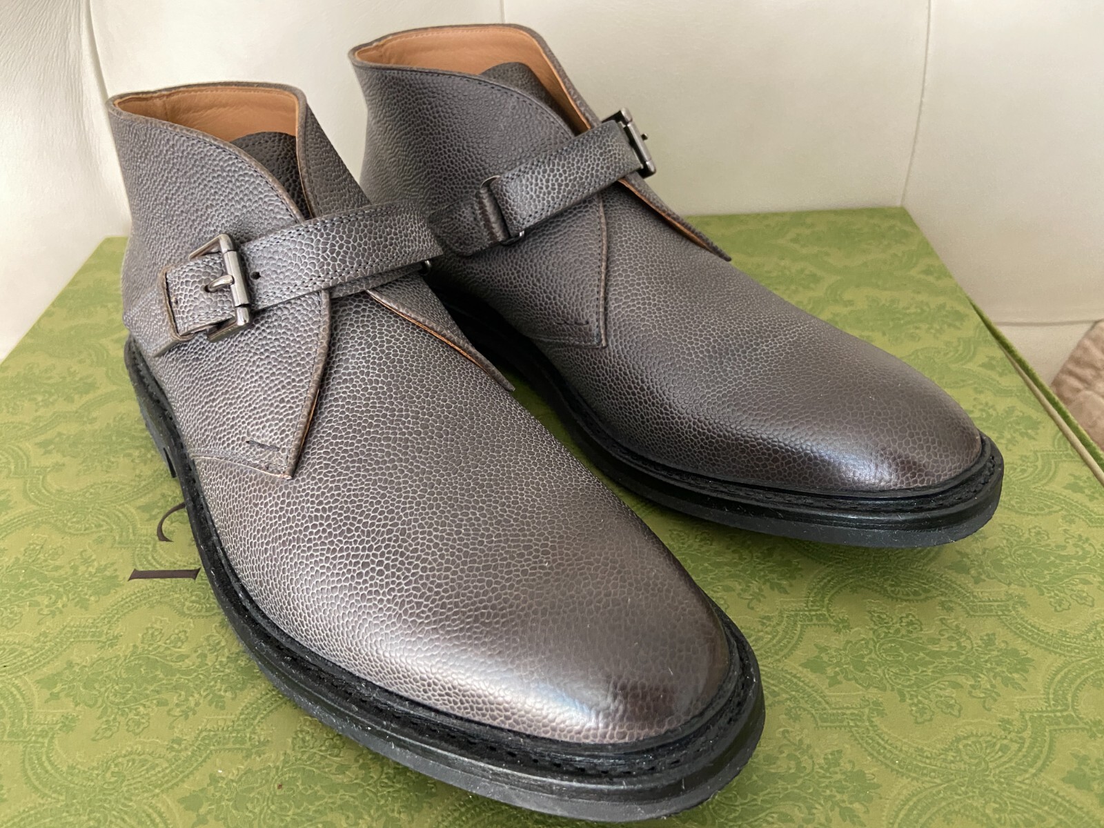 SAOLA NUOVI stivaletti Goodyear Heschung Chene Welt Derby grigi in pelle taglia UK 8 5 US 10