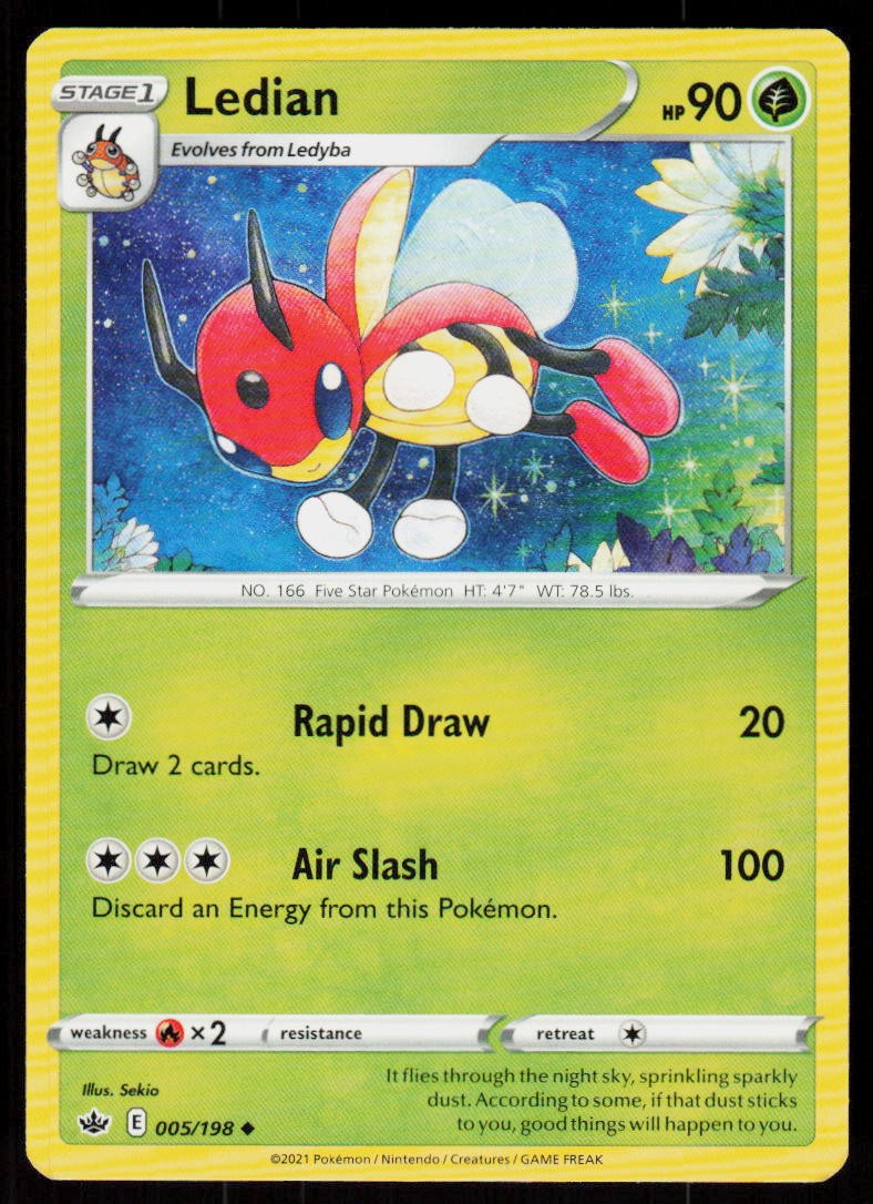 Ledian 005/198 Uncommon Chilling Reign Pokemon Near Mint