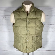 Vintage Tempco Vest Mens M/L Tan Goose Down Puffer Quilted Snap Button Seattle