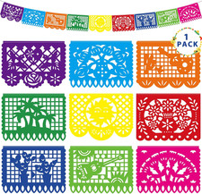 18 FT Cinco De Mayo Party Decorations, 1 Pack Fiesta Banner with 9 Plastic Papel