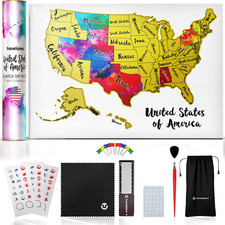 Scratch off Map of United States, 12X17 Inch US Map for Travel Tracking, Scratch