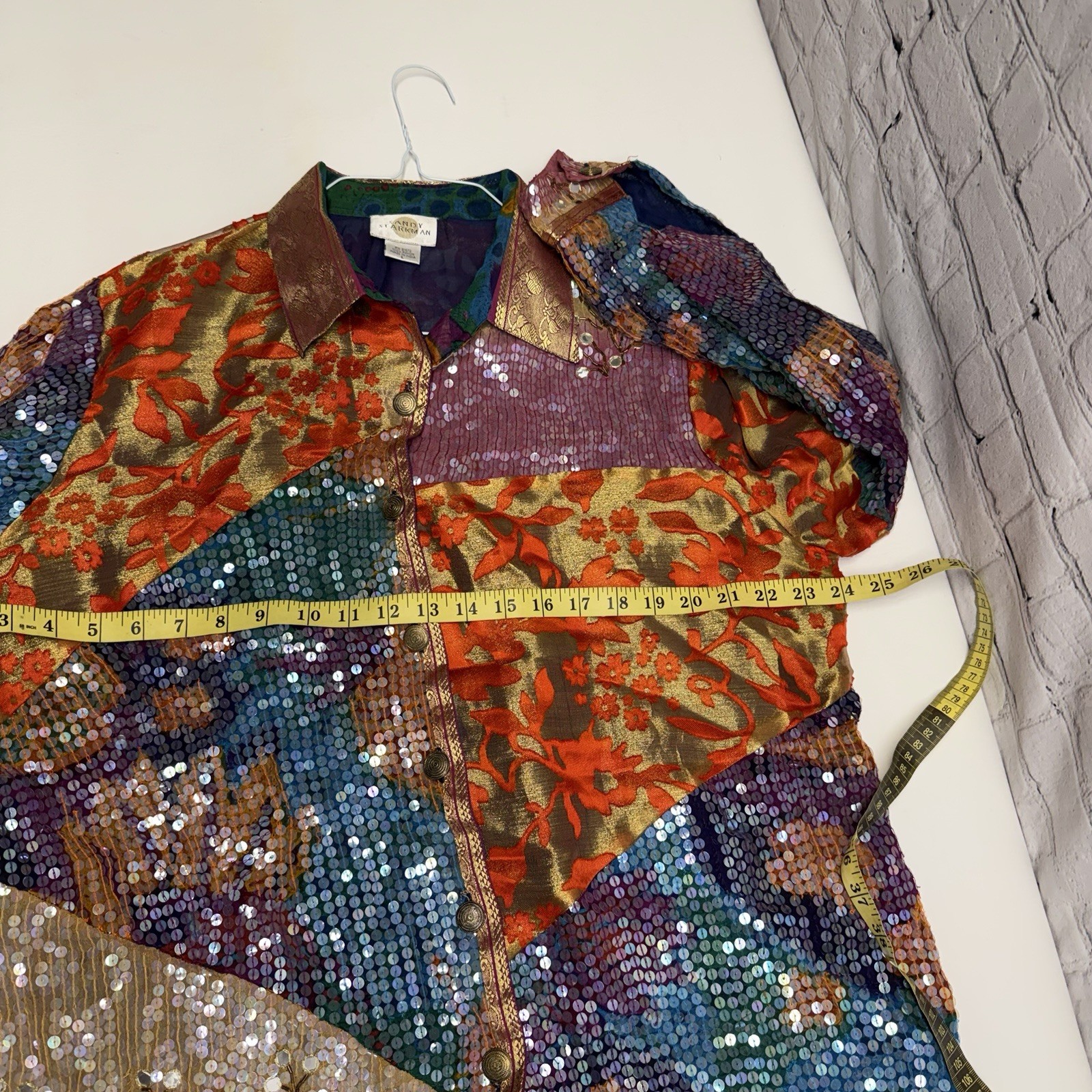 sandy starkman L Patchwork Sequence Jacket - image 4