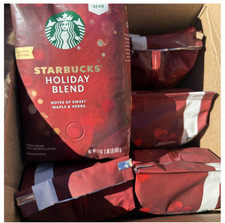 Starbucks HOLIDAY BLEND Medium Roast whole bean coffee 17 Oz 6 Bag LOT PACK 8.19 per pound