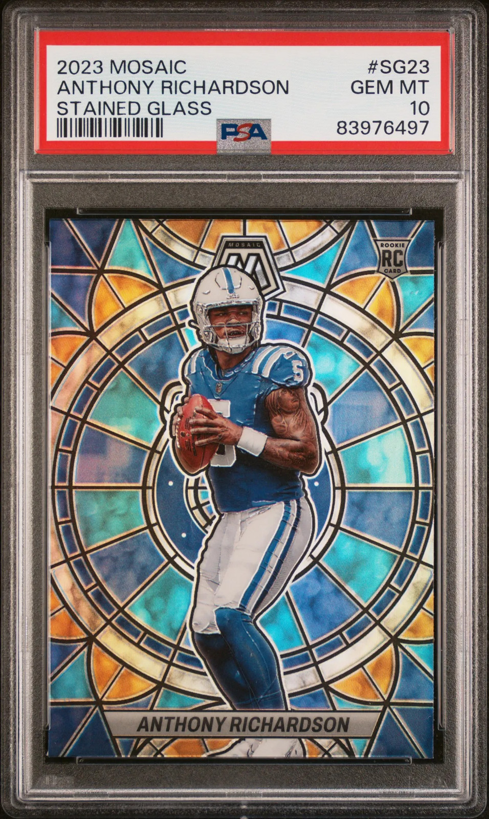 Anthony Richardson 2023 Panini Mosaic #SG23 Stained Glass Rookie PSA 10