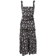 CYNTHIA ROWLEYDaisy Tie Shoulder Fitted Dress - Black /Multicolor / Floral(2)
