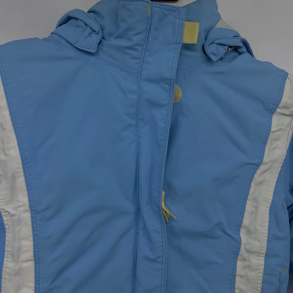 Lands' End Girls' Winter Jacket Hooded Blue White Quilted Lined Kids' 6-6X - Image 2 of 4