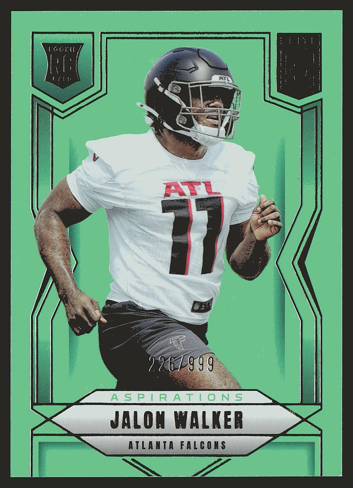 2025 Donruss Elite #165 Jalon Walker Aspirations Lime Green #/999 SN,RC