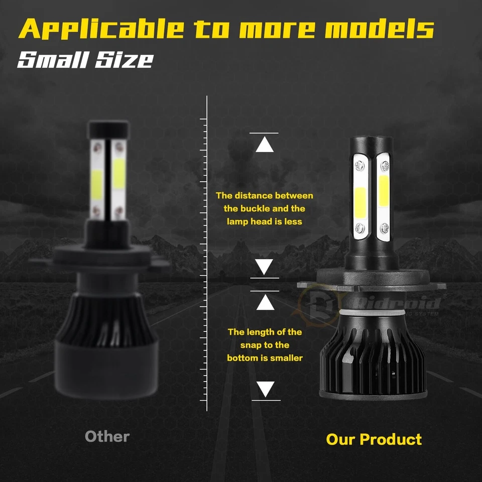 Combo de 4 lados 9003 faros LED 9006 luz antiniebla para Toyota Sequoia 01-2007 6000K Foto 2 de 4