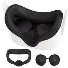 Oculus Quest 2 Face Pad with Lens Covers Protectors Washable VR Silicone Covers
