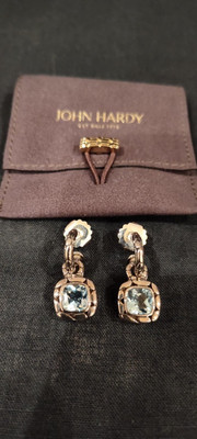Brand New John Hardy Kali Blue Topaz 925 Sterling Silver Earrings