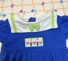 Size 6-9 Months Vintage NWT Small Steps Garden Blue Collared Romper NEW WITH TAG